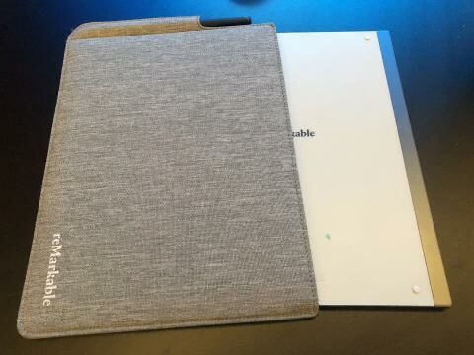 En mall för veckoplan finns att välja som bakgrund.Det går att sortera på några olika sätt, som efter när de senast öppnats. ReMarkable 2 med Folio