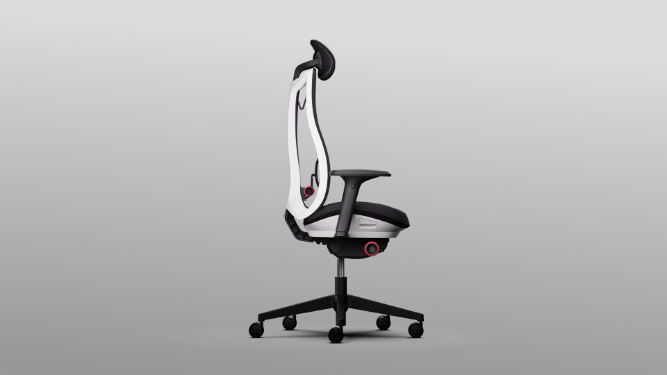 Vantum gamingstol med framåtlut, nackstöd och ryggdyna Vantum Gamingstol