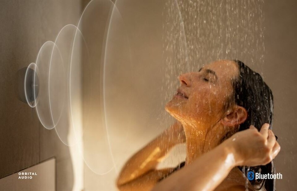 En osynlig högtalare i duschen med Orbital shower