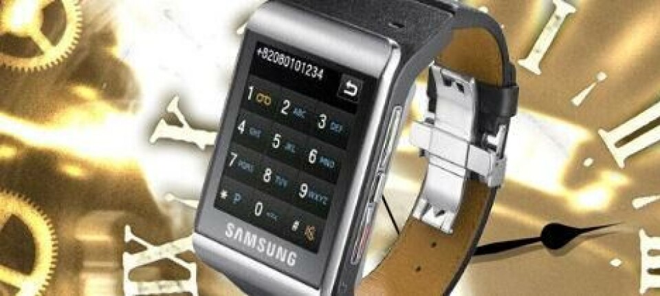 Mobil och mejl runt handleden med Samsung S9110